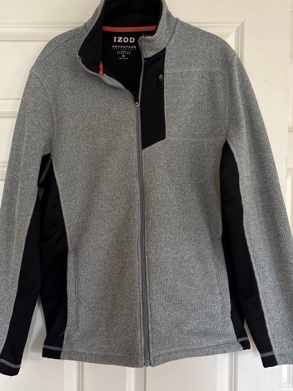 Izod Men's Light Gray & Black Lightweight Full-Zip Jacket
